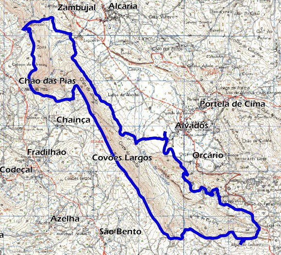 5. Nome: Percurso Pedestre - pela Costa de Alvados Classificação: Sentido Aconselhado: Anti-horário Tipo de percurso: Circular Distância: 20,51 km Tempo estimado a pé: 5h: 42m Subida acumulada: 799m