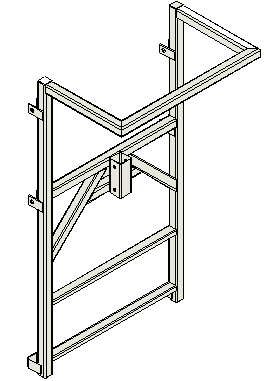 14. GUARDA CORPO LATERAL 14.1 Esquema construtivo 390 710 O guarda corpo lateral é executado em tubo quadrado 40 mm x 40 mm x 3,00 mm espessura da parede. 14.2 VERIFICAÇÃO DO GUARDA CORPO LATERAL CONFORME NE 1808 A Norma Européia NE 1808 estabelece em seu item 6.