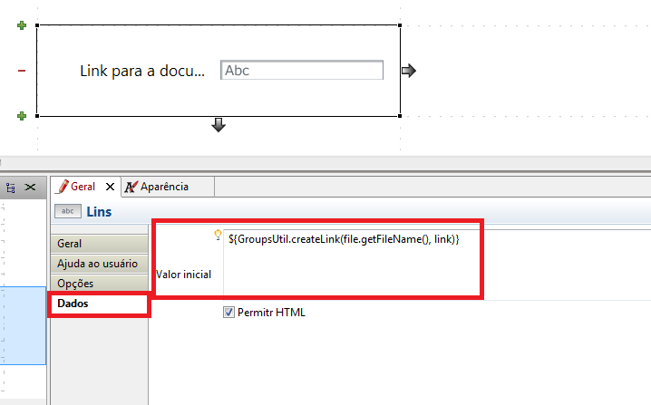 41 As checkbox são customizadas da seguinte maneira: Adicionar duas checkbox > Selecionar uma delas > Dados > marcar Salvar em > selecionar mudacarga.