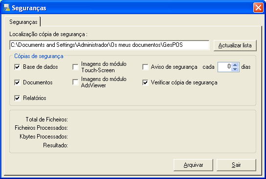 A Passagem de dados / Fecho de Ano necessita de duas bases de dados: a base de dados actual e uma nova base de dados para cópia de informação, pelo que deverá criar a nova base de dados antes de