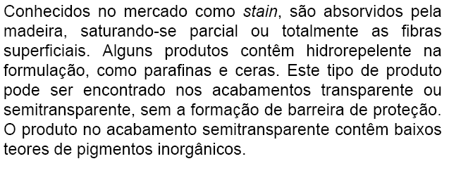 TINTAS Impregnantes para madeira Penetram e protegem a madeira