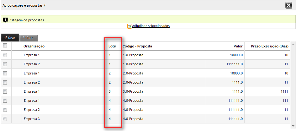 3.6.2 Lotes Adjudicação ao nível do procedimento Adjudicação ao nível do procedimento, num único