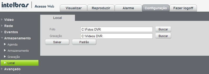 Após realizar todas as configurações clique no botão Salvar e reinicialize o DVR, para que sejam assumidas todas as modificações.