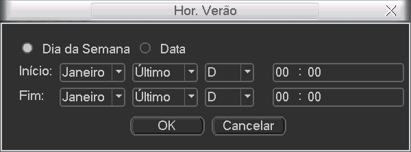 Geral O ajuste Geral inclui os seguintes itens, conforme a figura a seguir: Ajuste geral Data e hora: ajuste a hora e a data do sistema.