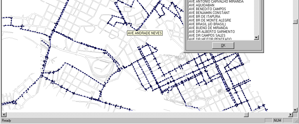 INFORMAÇÕES GEORREFERENCIADAS Diversas cidades podem ser visualizadas simultaneamente, inclusive com suas interligações Detalhes dos mapas com