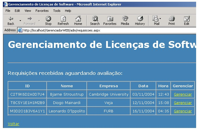 91 Figura 36 Lista de requisições aguardando avaliação Ao