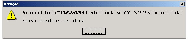 96 Figura 44 Notificação enviada por email no momento da rejeição da requisição Ao verificar a situação da sua requisição de licença no aplicativo, o usuário também seria informado da rejeição da sua