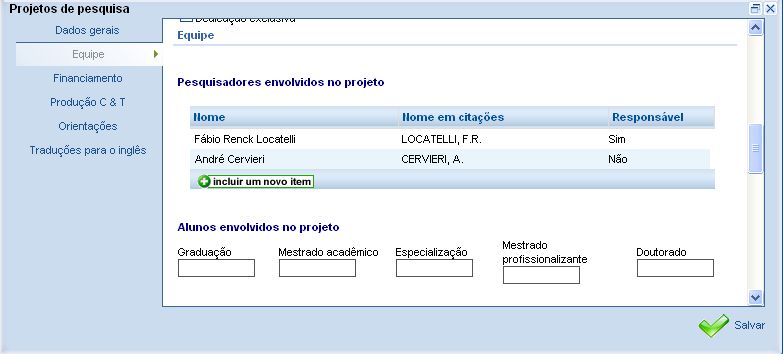 Os demais membros são automaticamente referenciados como não