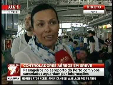 A31 SIC Notícias ID: 54549657 25062014 Meio: SIC Notícias - Jornal das 7 Duração: 00:05:58 Hora de emissão: 19:03:00 Greve dos controladores aéreos em França provoca atrasos e cancelamentos de voos