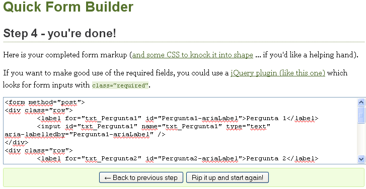 Figura 5 Etapa 3 do Quick Form Builder. [5].