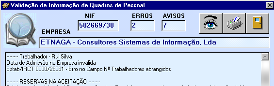 Validar e Enviar Ficheiro Folha 7 Ao premir o botão pressionar o botão na última janela apresentada na página anterior ou ao, o QP 2007 tentará abrir o ficheiro seleccionado.