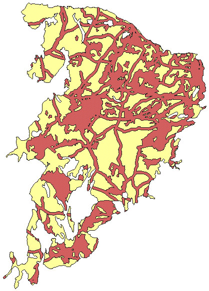 Figura 3. As áreas em vermelho representam as áreas alteradas no bioma Caatinga.
