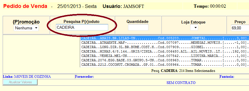 Será exibido um resumo do histórico financeiro do cliente. Abaixo, selecione o nome do vendedor e clique em Vender para continuar.