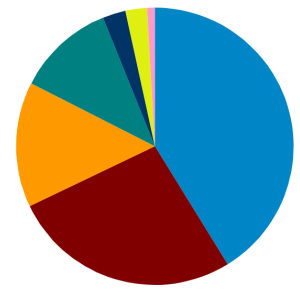 Pulverização dos Riscos Dispersão regional 0,9% 11,9% Cayman 3,5% 20,5% 47,0% 16,2% Por segmento econômico 41,2% - Indústria 26,7% - Serviços 14,6% - Comércio 11,4% - Pessoas Físicas 2,7% -