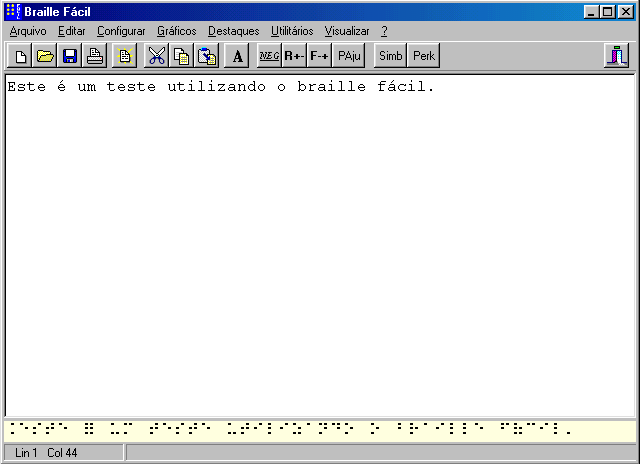 Braille Fácil Programa que transcreve automaticamente documentos em texto para braille, para posterior impressão.