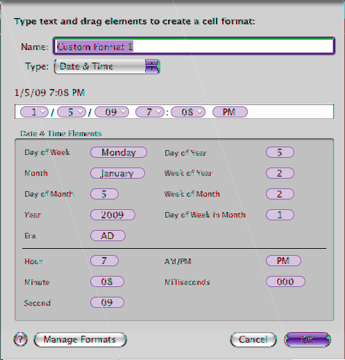2 Faça de acordo uma das seguintes opções: ÂÂ ÂÂ ÂÂ Escolha Personalizar no menu local Formatos de Célula na barra de formatação.