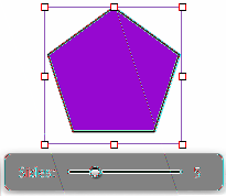 Como editar um polígono O polígono tem um controle deslizante para aumentar e diminuir o número de lados do polígono. Visualize o número atual de lados do polígono.
