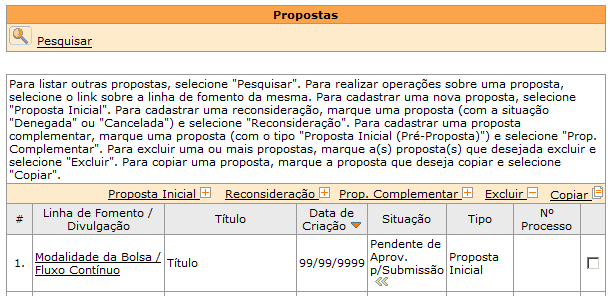 Uma proposta não deve ser submetida à FAPESP sem que o beneficiário e o responsável pela mesma confirmem seus endereços de correspondência e eletrônico.