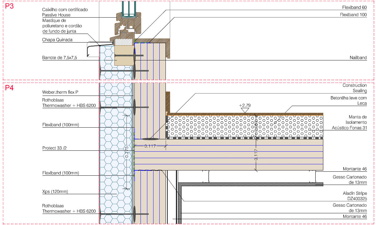 SISTEMA CONSTRUTIVO CLT PASSIVE HOUSE PORMENORIZAÇÃO CONSTRUTIVA FACHADA COM SISTEMA ETICS S/ CAIXA DE