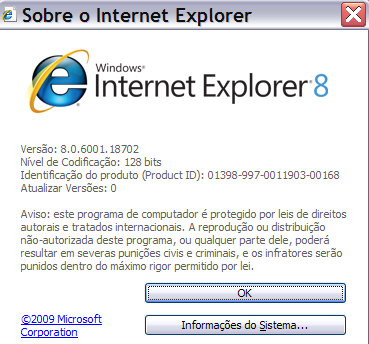 A PRODESP não funciona com internet explore 6 ou 8 REMOVER Verifique a sua versão do Internet Explorer ; Abra o navegador, Ajuda ; Sobre o Internet Explorer Se for IE 8 é necessário desinstalar, se