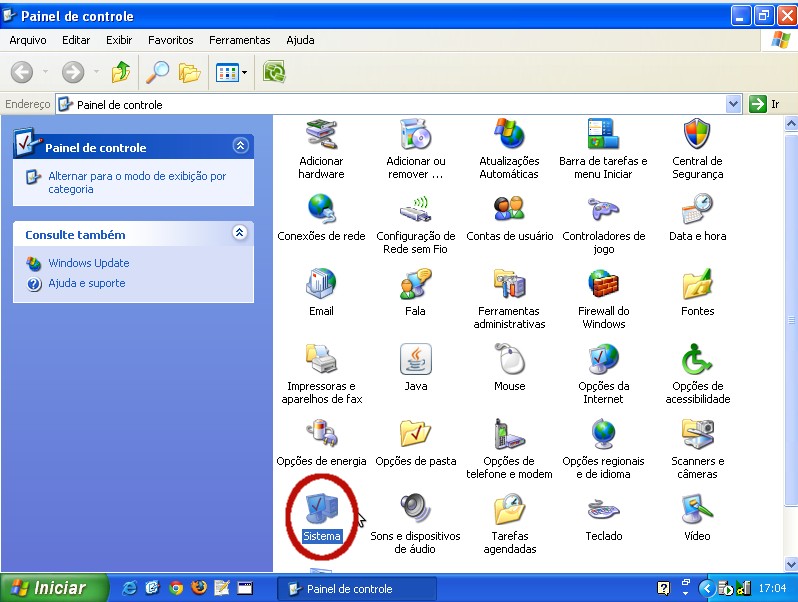 No Windows XP, o Gerenciador de