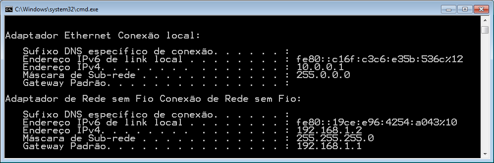 Camada de Rede Endereço IP 10.0.0.1/8 192.