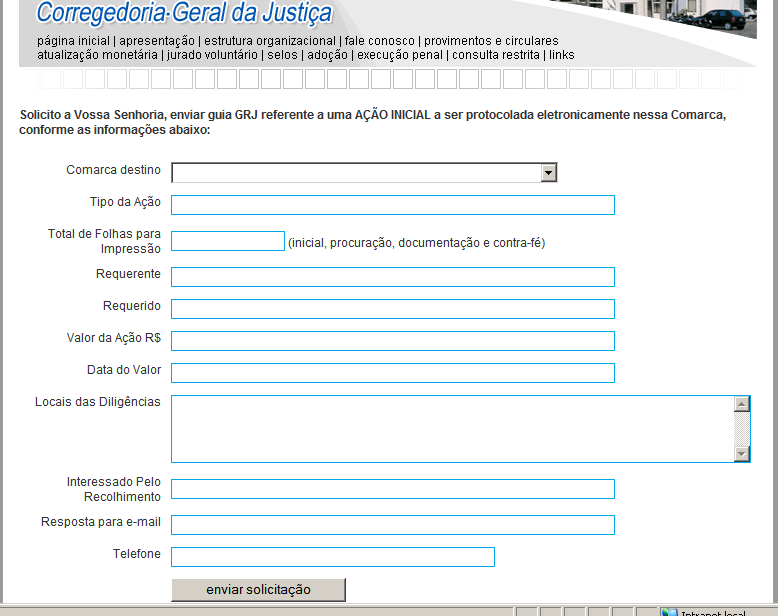 Informe todos os dados, inclusive o total de cópias que devem ser impressas para a materialização do processo.