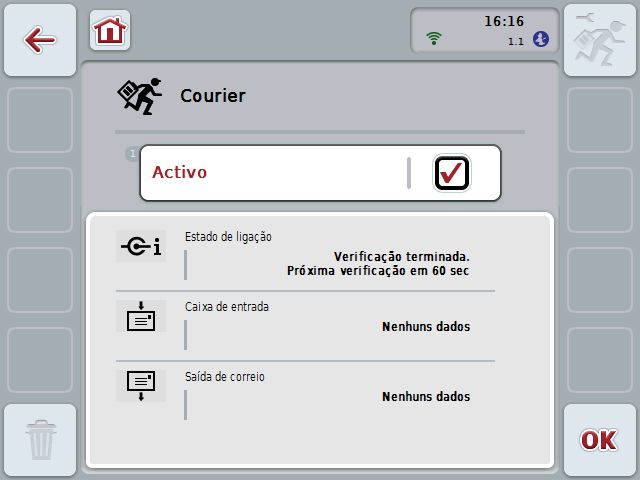 CCI.Courier - Operação 4 Operação 4.1 Indicações gerais A CCI.Courier está subdividida em 2 áreas: a vista principal e as configurações.