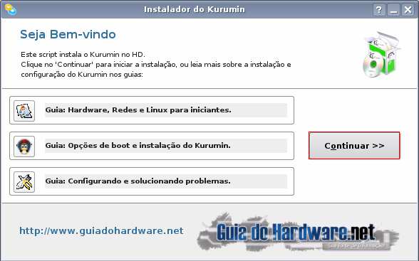 Tutorial Kurumin GNU/Linux 6.0 9/20 Iniciando a Instalação do Kurumin GNU/Linux6.0 e Particionamento do seu HD. A partir daqui, a instalação começa!