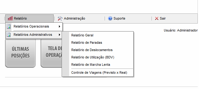 Relatórios Administrativos Relatório Geral Relatório que mostra todas as associações de entradas, saídas e eventos em determinado período.