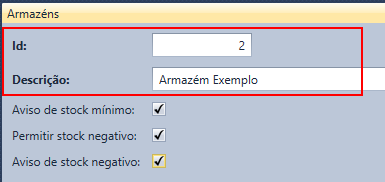 2. Criação de Armazéns Por padrão a aplicação tem sempre configurado um armazém denominado por Armazém Principal.