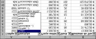 menu Dados ; o Excel apresenta setas pendentes ao lado de todos os cabeçalhos de coluna da lista.