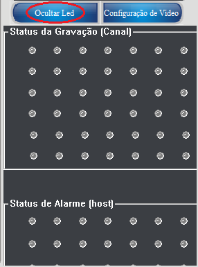 Seguem logo abaixo as instruções sobre os botões Mostrar Led e Configuração de Vídeo : Mostrar Led: Assim que clicar em Mostrar Led, irá abrir o seguinte item: Figura 27.