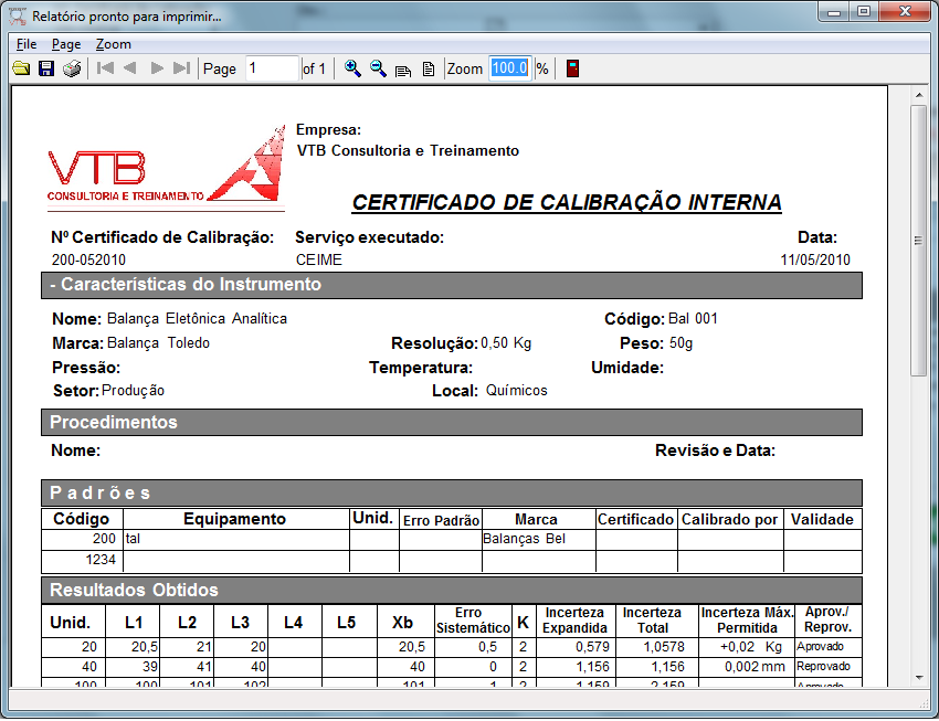 WinEqMed Controle de calibração de equipamentos de medição e ensaios.