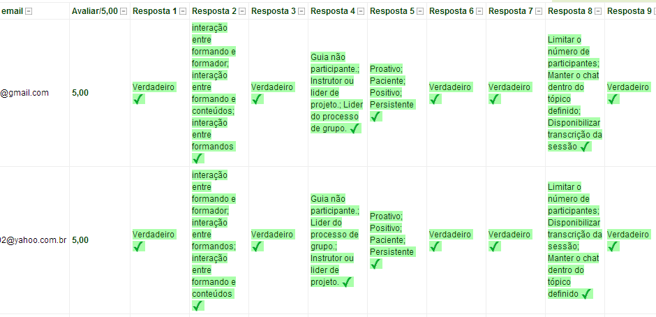 Observem o bloco Configurações com as opções de um Questionário O papel do e-formador (Figura 15) A opção Informações, abre a janela da fig. 10. A opção Notas, abre a janela da fig.