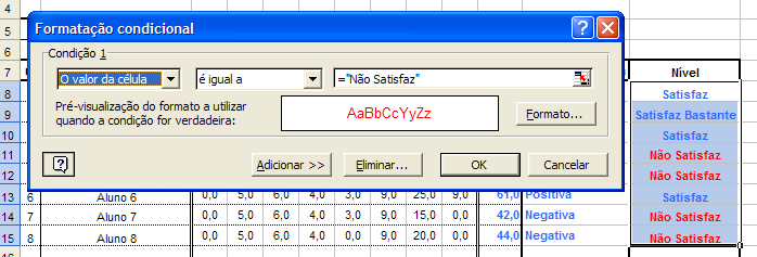 formatação da célula para que o valor correcto passe a aparecer também na folha de cálculo. 4.2.