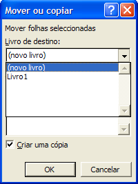 1.7. Copiar uma folha dentro de um livro Não é possível utilizar os comandos Cortar, Copiar e Colar para mover ou copiar folhas.