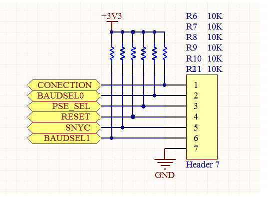 4 Circuito dos Bits de Controle e Configuração Os Bits de controle e configuração do módulo ME1513 então na figura 2 e são conectados ao microcontrolador diretamente nos seus pinos, e tem os
