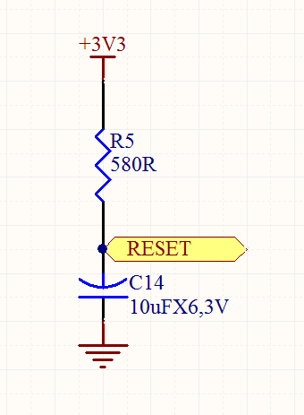 5 Circuito de Reset O circuito de reset só esta ligado ao reset do microcontrolador ARM7 LPC213 o pino de reset do módulo