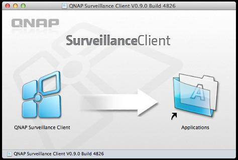 QNAP Surveillance Client para MAC Chapter 1. Instalar o QNAP Surveillance Client 1. Clique duas vezes em "QNAP Surveillance Client V1.0.1 Build 5411.dmg".