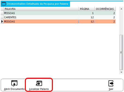 PÁGINA 43 Ver Detalhes: selecione o documento na lista e clique no botão para visualizar os detalhes da