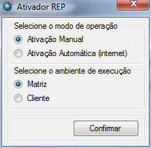 Acessando o Programa Ativador_REP 6 Após a instalação, o atalho do programa REP por default irá estar no menu Iniciar - Programas Ativador Ativador Rep 6.