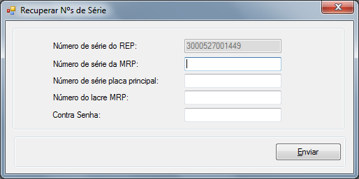 Número de série do REP: será retornado o número de série do REP. Número de série da MRP: será retornado o número de série da MRP utilizada no equipamento.