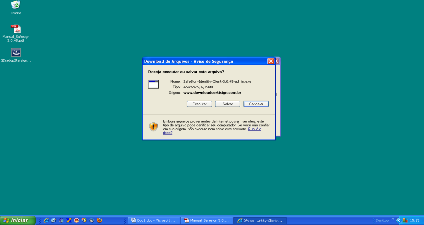 Após o Windows ter sido reiniciado, conecte seu Token na porta USB do computador.