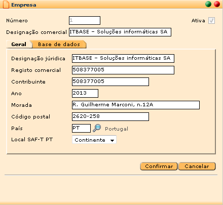 II Comunicação de faturas à AT Linha WinMax START Nesta linha de produtos, para configurar os dados da empresa a serem incluídos no ficheiro/saf-t deve aceder à opção Ficheiros > Configuração > Modo