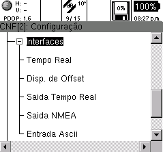 Interfaces: Acessando o item Interfaces, apresentará 5 sub-menus: Tempo Real Disp.