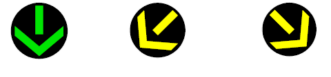 das sinais nas faixas de rodagem e é esclarecido que estes sinais podem ser circulares ou rectangulares. Figura 2.