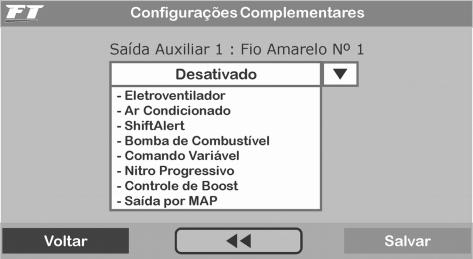 14 Configurações Complementares O menu Configuração Complementar compreende alguns ajustes que normalmente são feitos pelo preparador no momento da instalação e não requerem modificações posteriores.