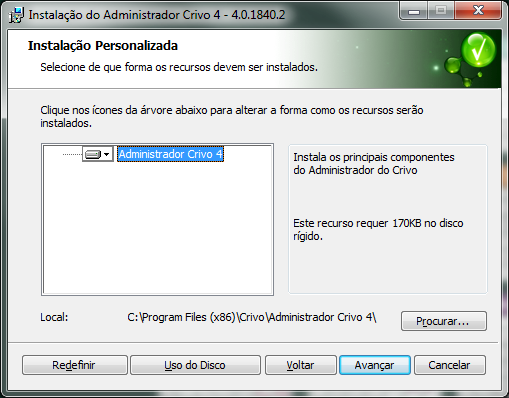 Manual de Instalaçã Criv 4 Página 26 Figura 34 - Instalaçã Administradr d Criv 3.