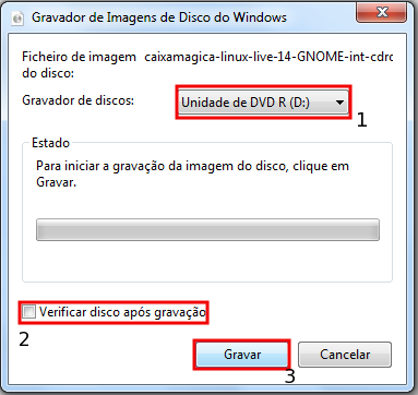 3.3. Windows 7 O sistema operativo Windows 7 já possui uma ferramenta integrada para gravação de CDs e DVDs pelo não será necessário instalar nenhum aplicação extra.